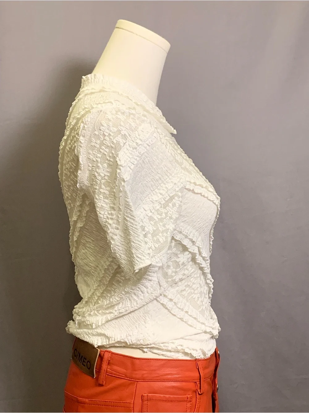 Free People White Lace Top NWT Size S